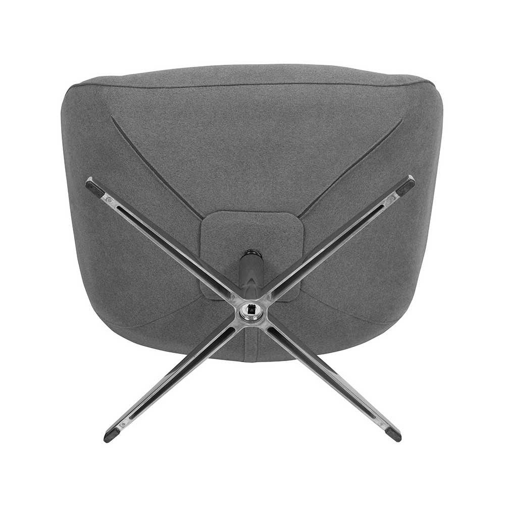 Gray Fabric Swivel Wing Chair