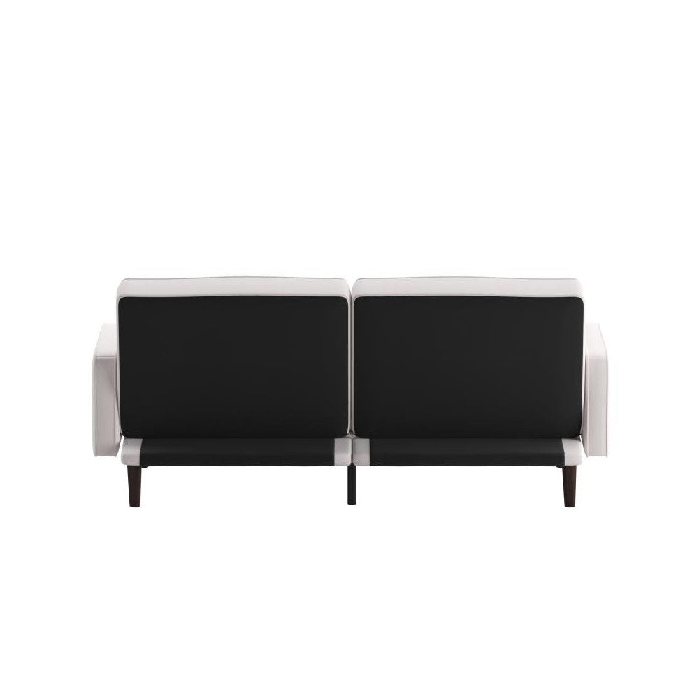 Gray Faux Linen Sofa Futon