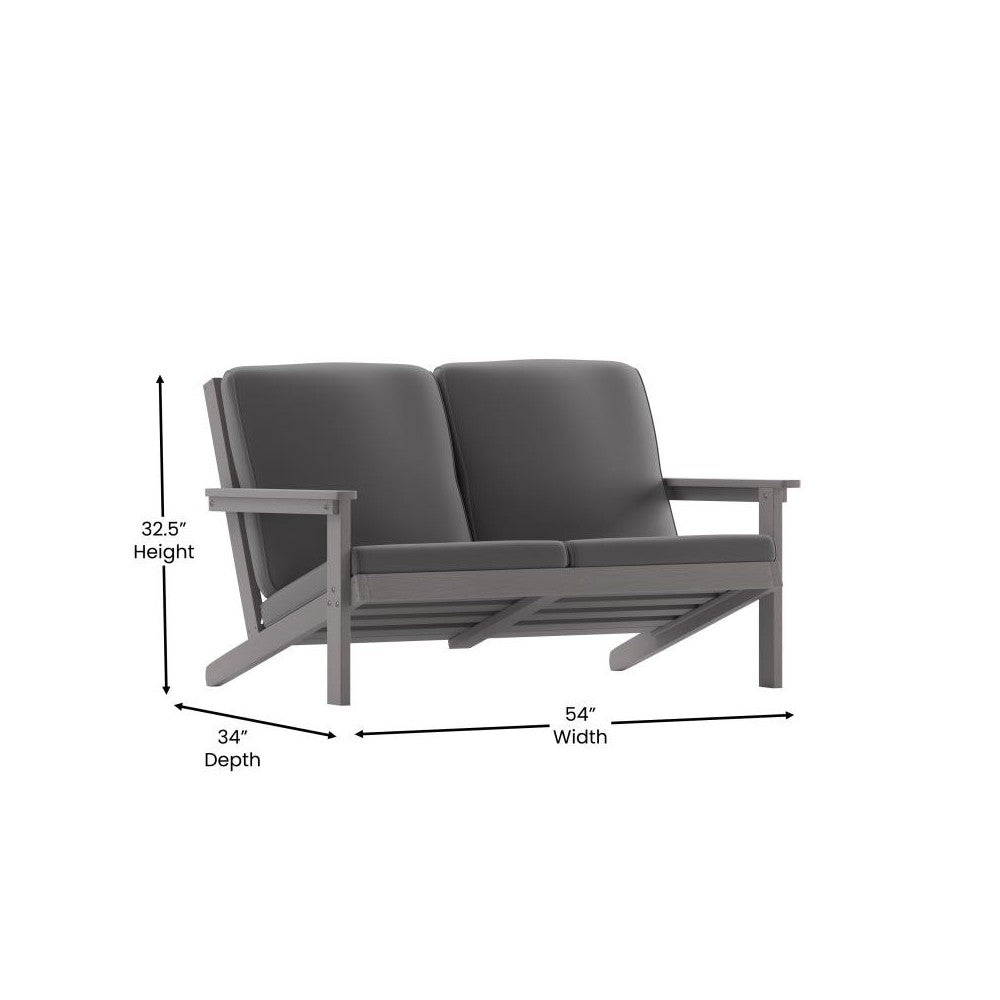Gray/Gray Loveseat-Cushions