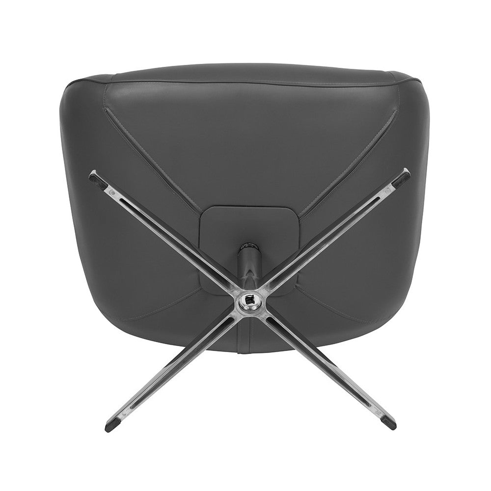 Gray LeatherSoft Swivel Wing Chair