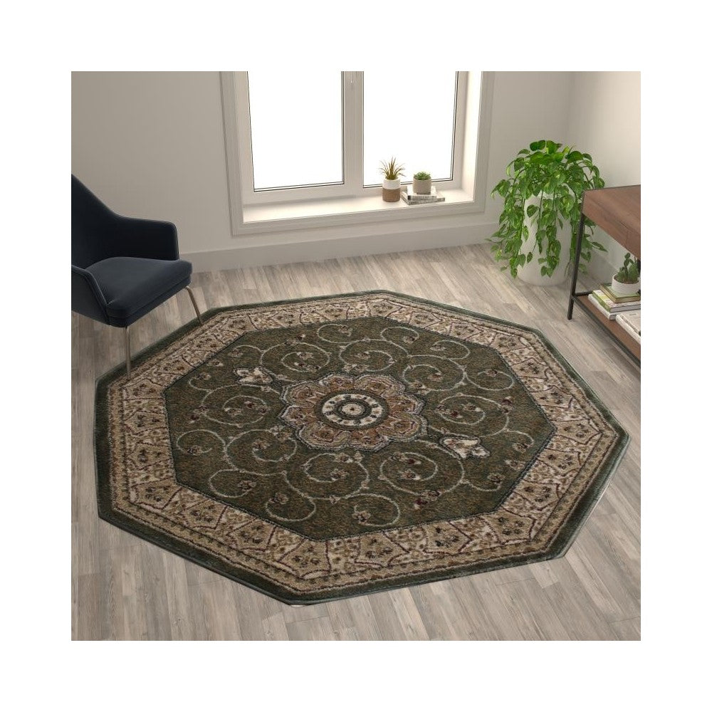 Green 7x7 Persian Area Rug