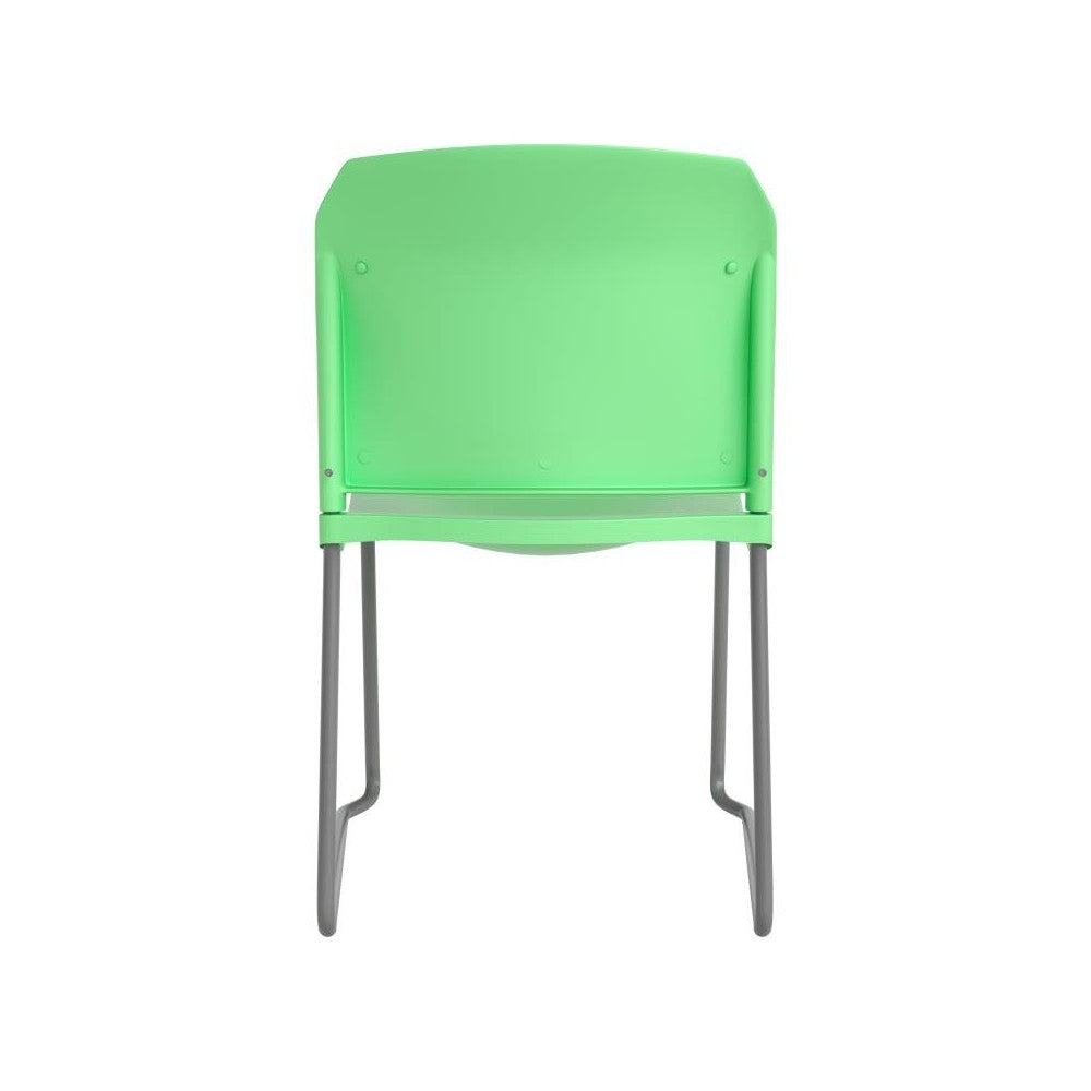 Green Plastic Sled Stack Chair