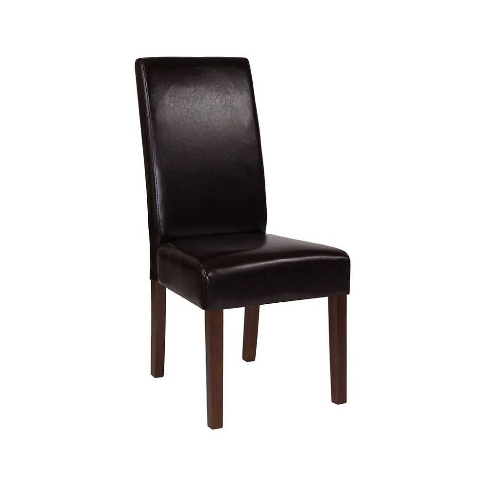 Greenwich Series Brown LeatherSoft Parsons Chair