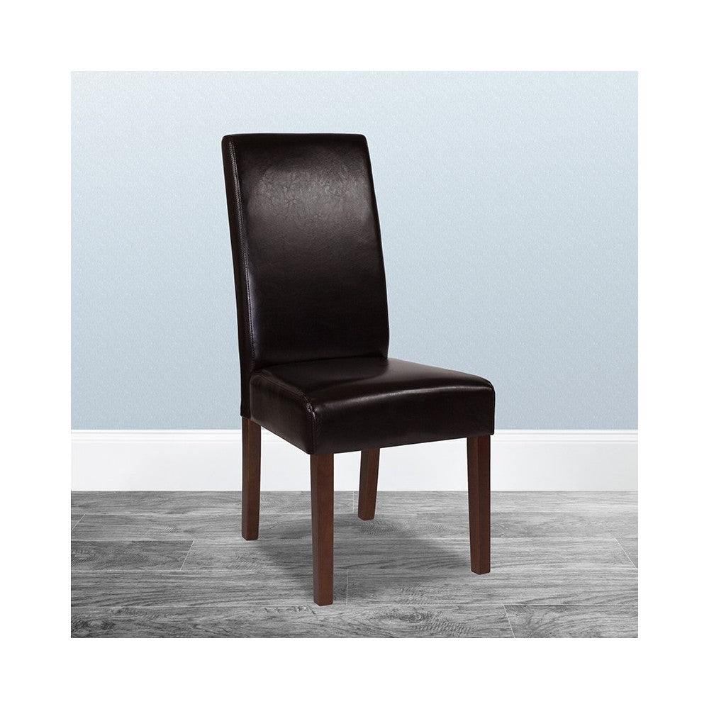 Greenwich Series Brown LeatherSoft Parsons Chair