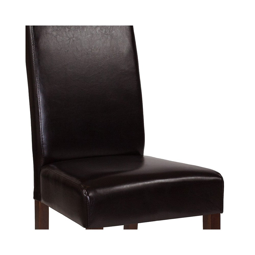 Greenwich Series Brown LeatherSoft Parsons Chair