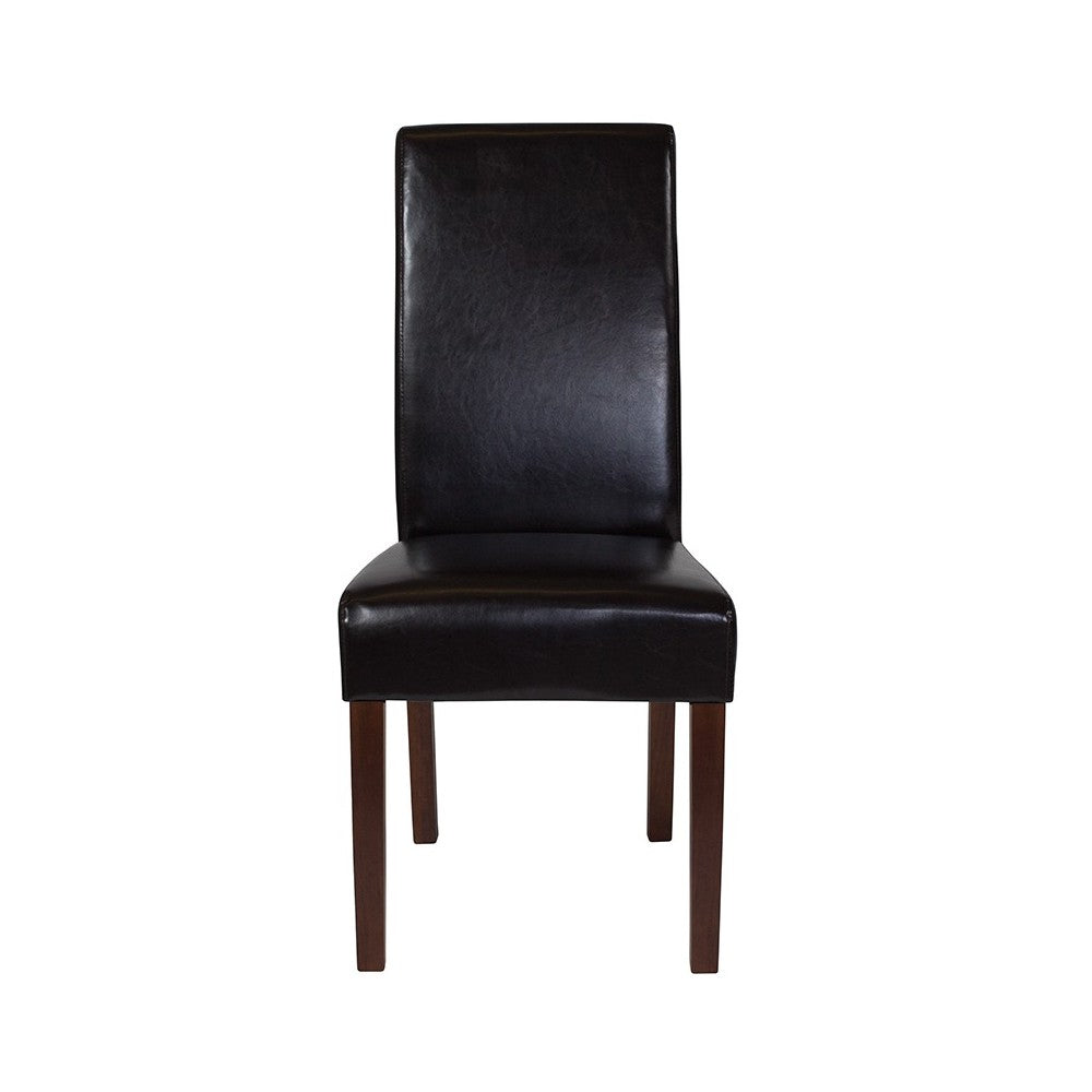 Greenwich Series Brown LeatherSoft Parsons Chair