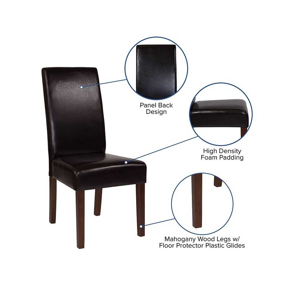 Greenwich Series Brown LeatherSoft Parsons Chair