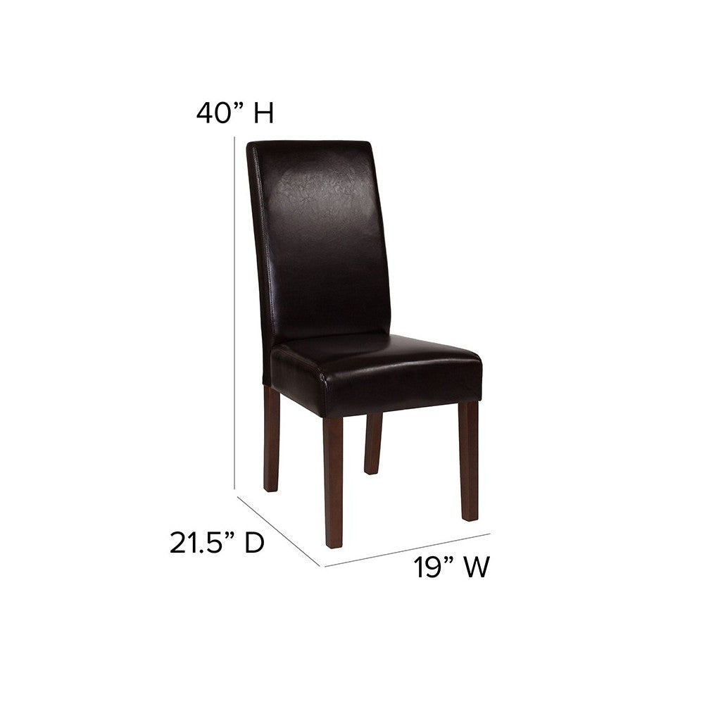 Greenwich Series Brown LeatherSoft Parsons Chair