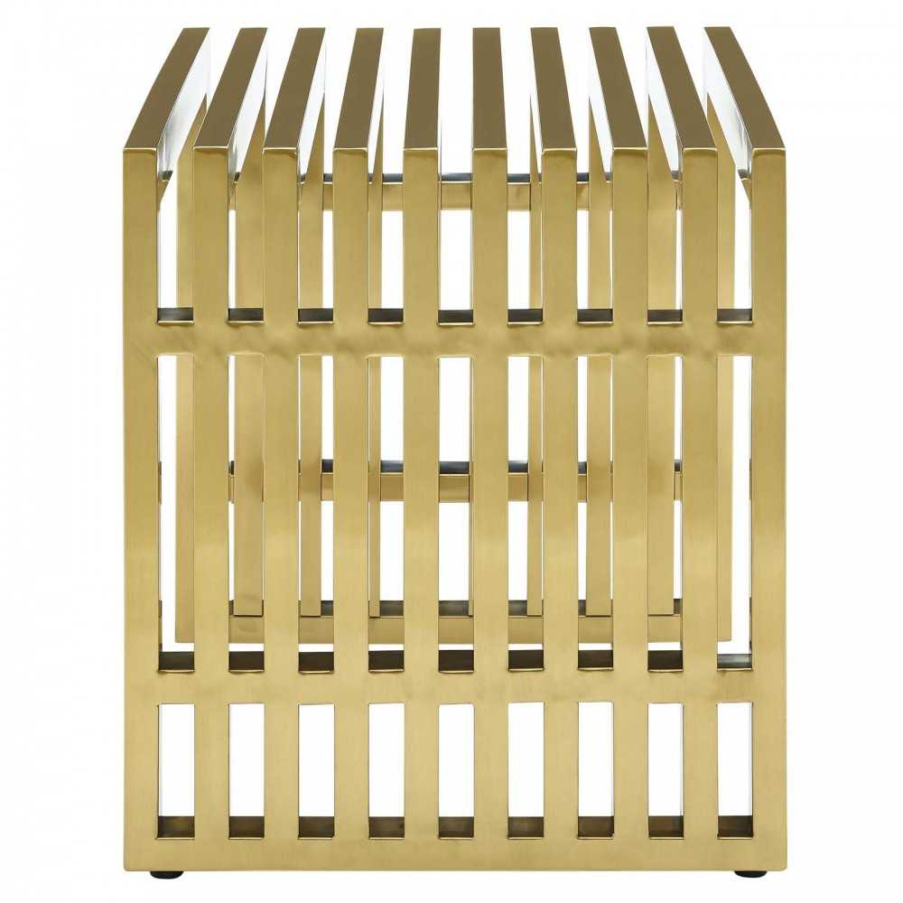 Gridiron Small Stainless Steel Bench, Gold