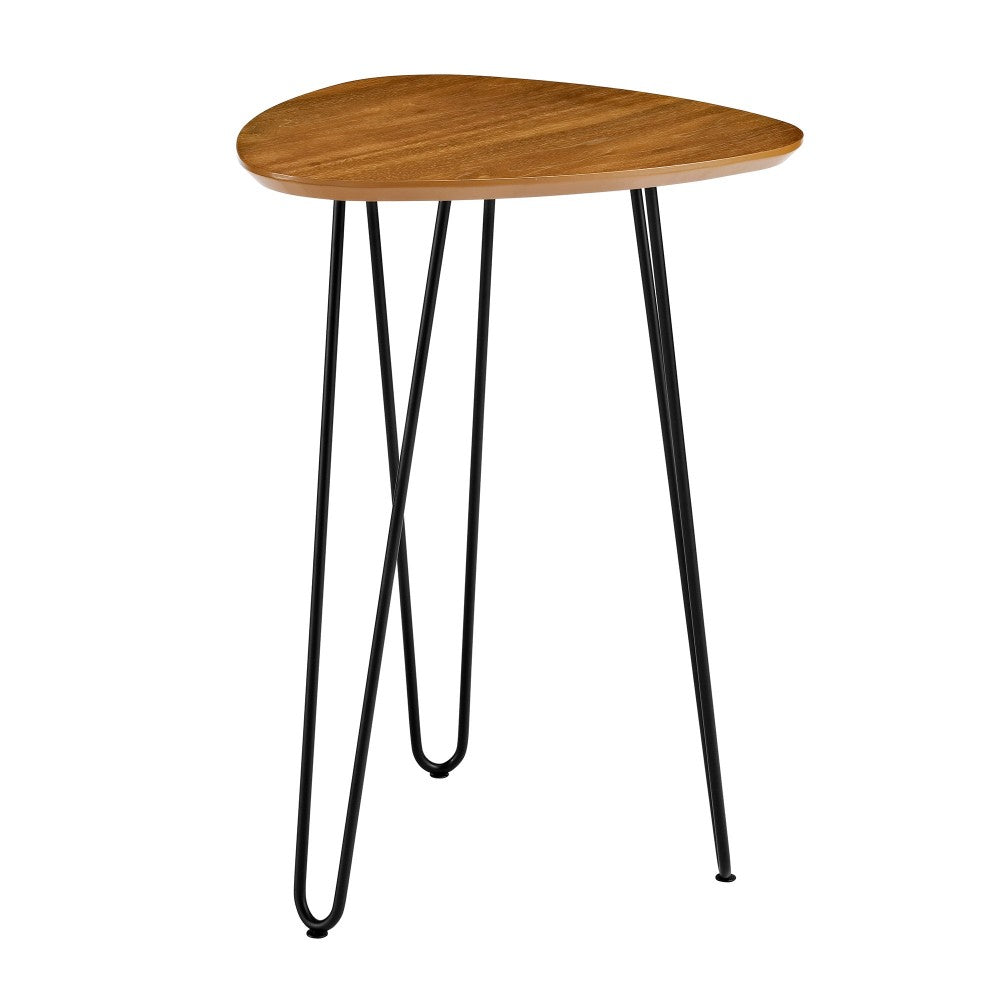 Guitar Pick Hairpin Leg Modern Side Table - Walnut