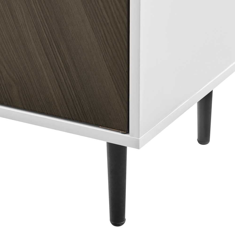 Hampton 28" Bookmatch Accent Cabinet - Ash Brown Bookmatch/Solid White