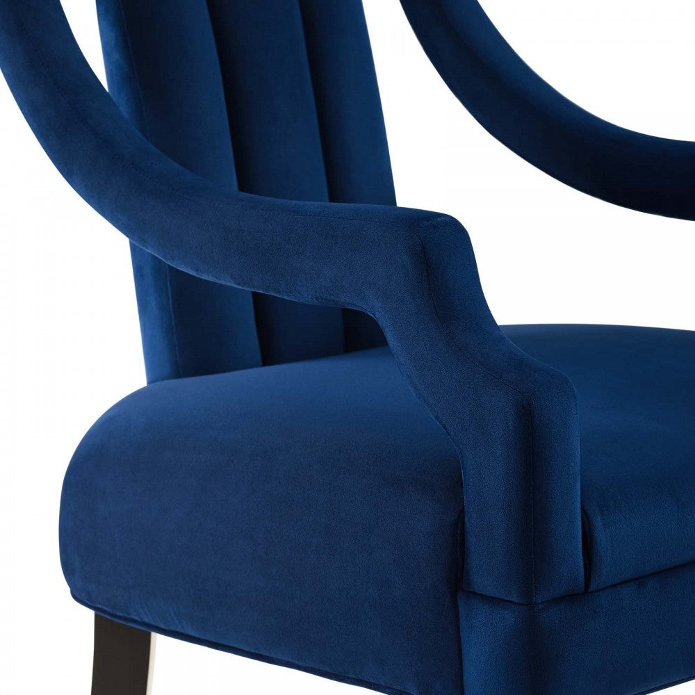 Harken Performance Velvet Accent Chair, Navy