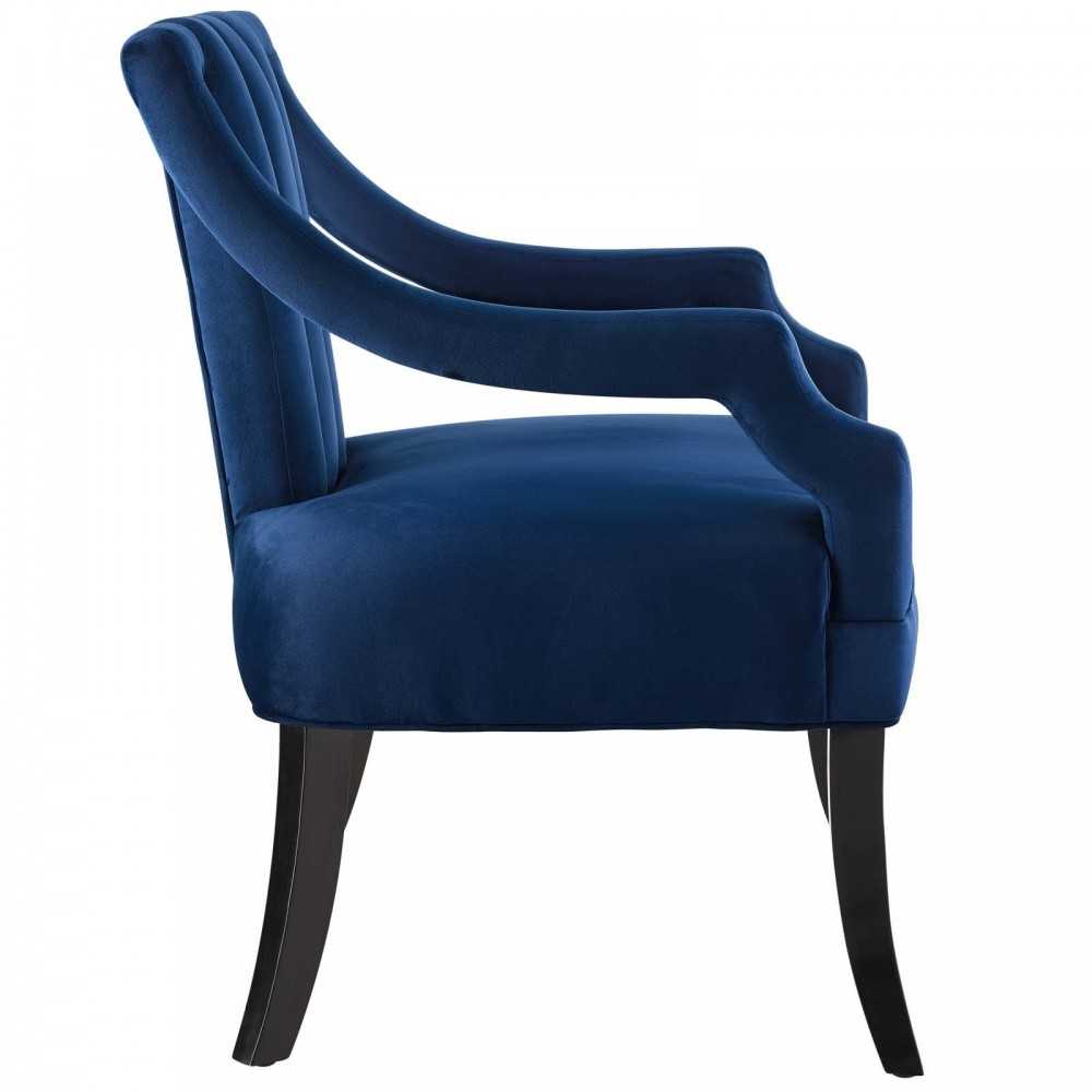 Harken Performance Velvet Accent Chair, Navy