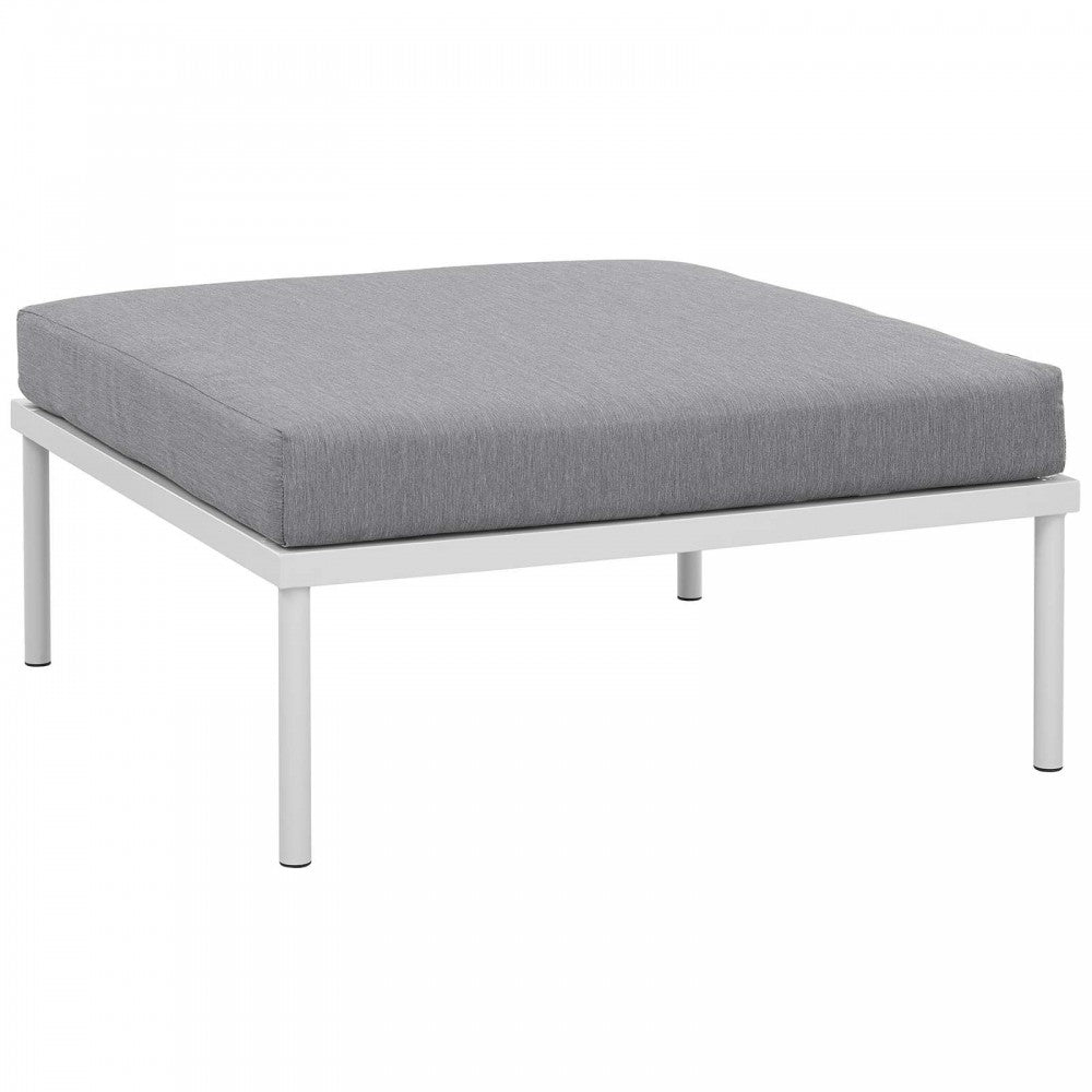 Harmony 10 Piece Outdoor Patio Aluminum Sectional Sofa Set, White Gray