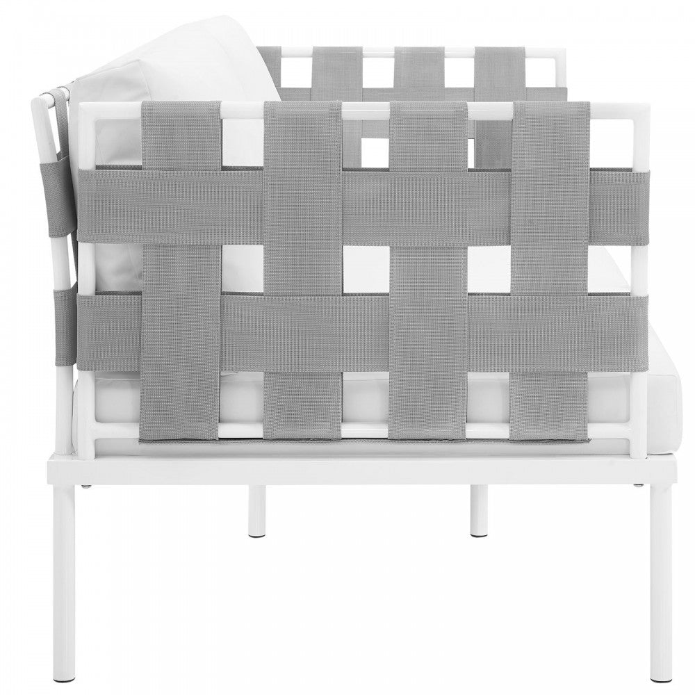 Harmony Outdoor Patio Aluminum Loveseat, White White