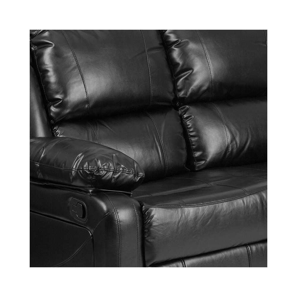 Harmony Series Black LeatherSoft Loveseat with Two Built-In Recliners