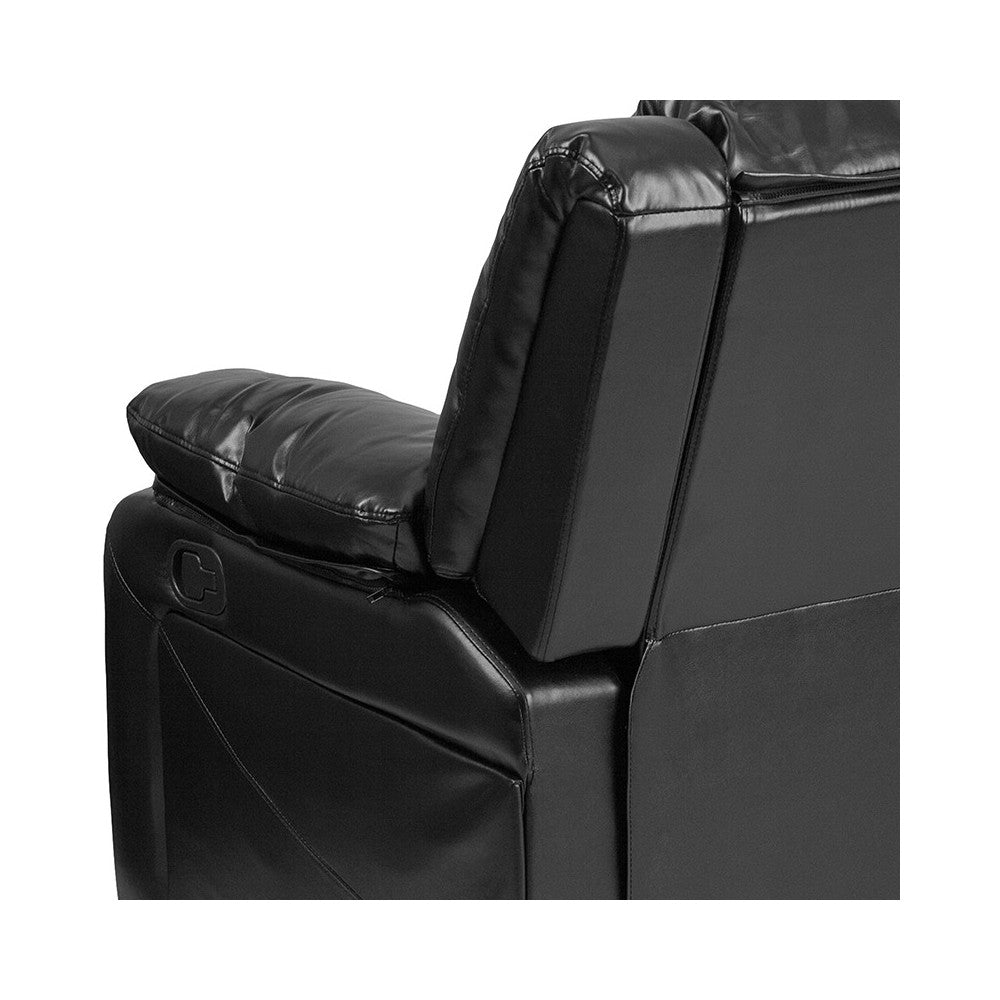Harmony Series Black LeatherSoft Loveseat with Two Built-In Recliners