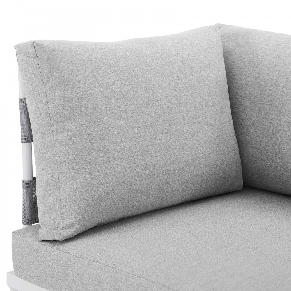 Harmony Sunbrella Outdoor Patio Aluminum Corner Chair, Gray Gray