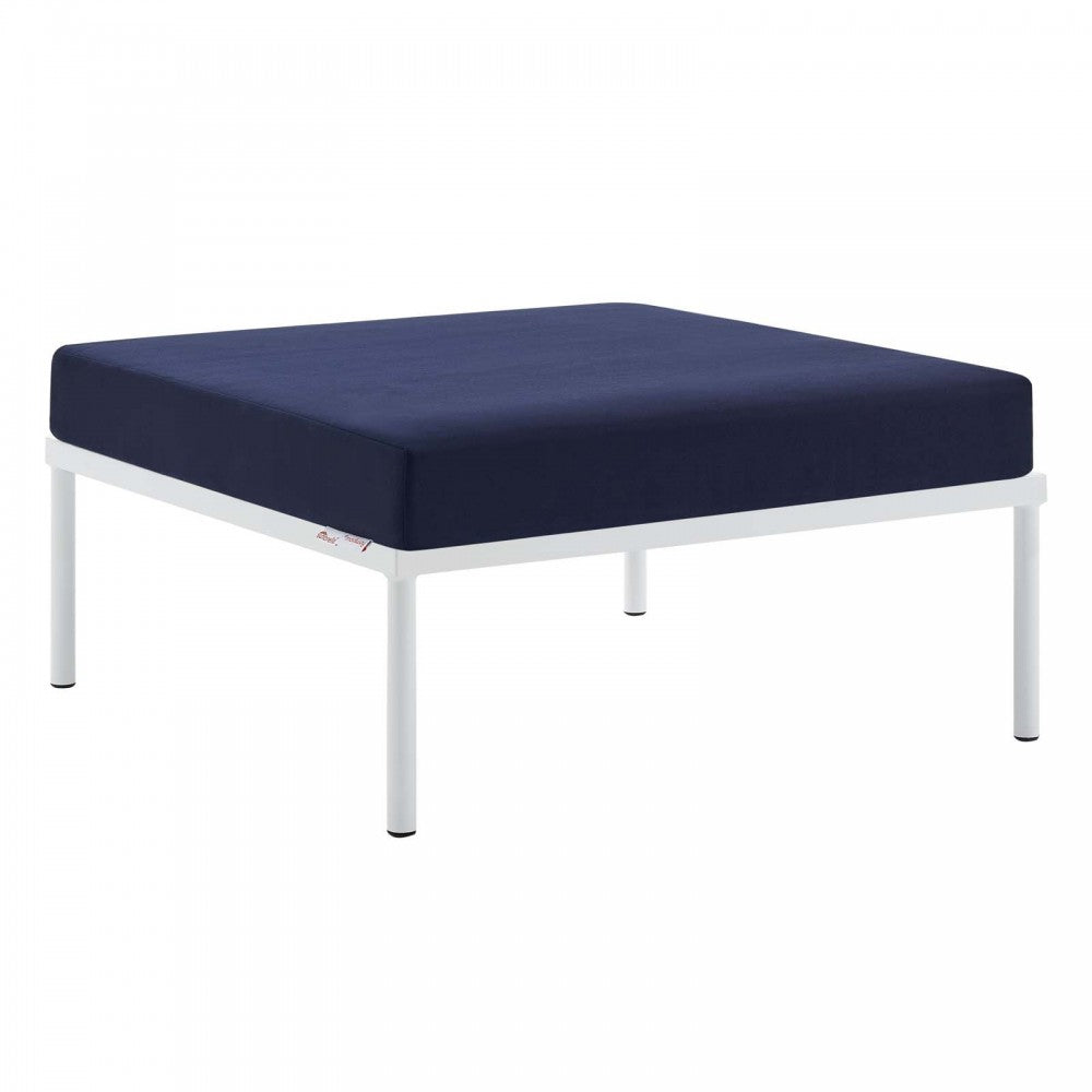 Harmony Sunbrella Outdoor Patio Aluminum Ottoman, Navy