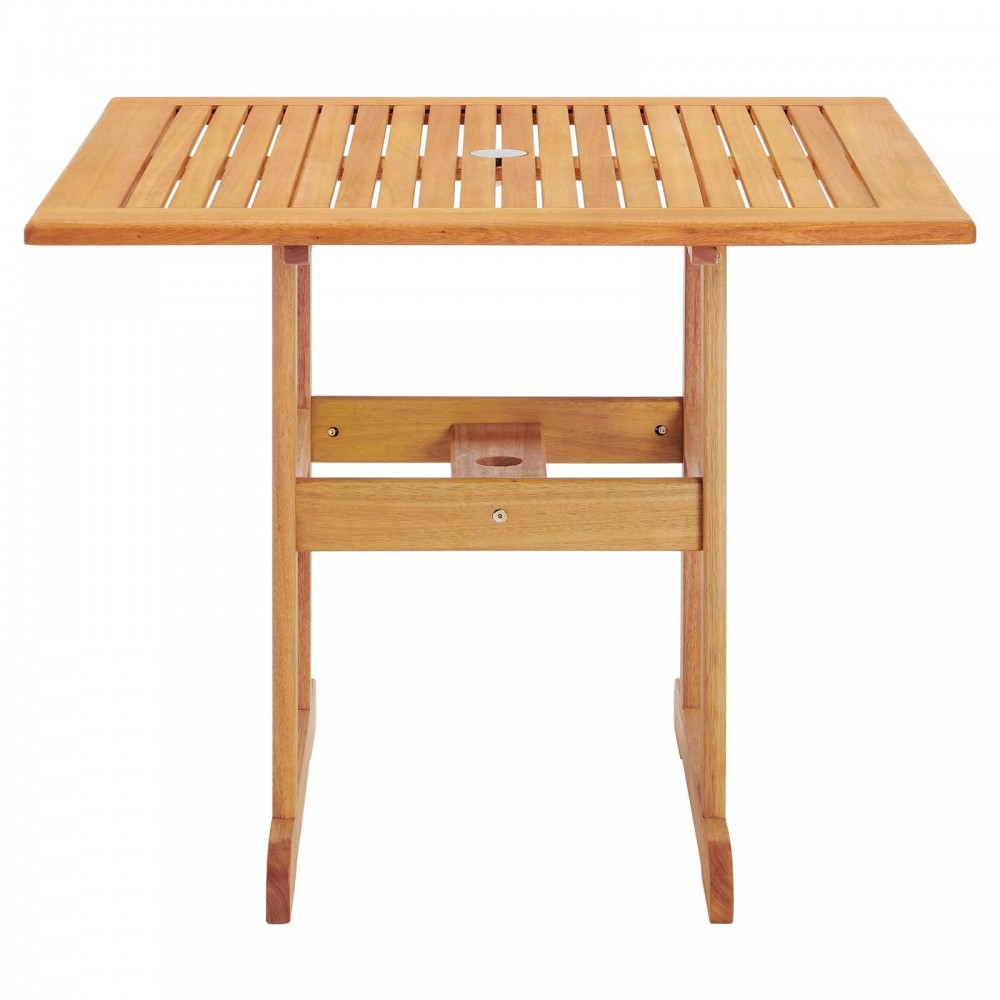 Hatteras 36" Square Outdoor Patio Eucalyptus Wood Dining Table