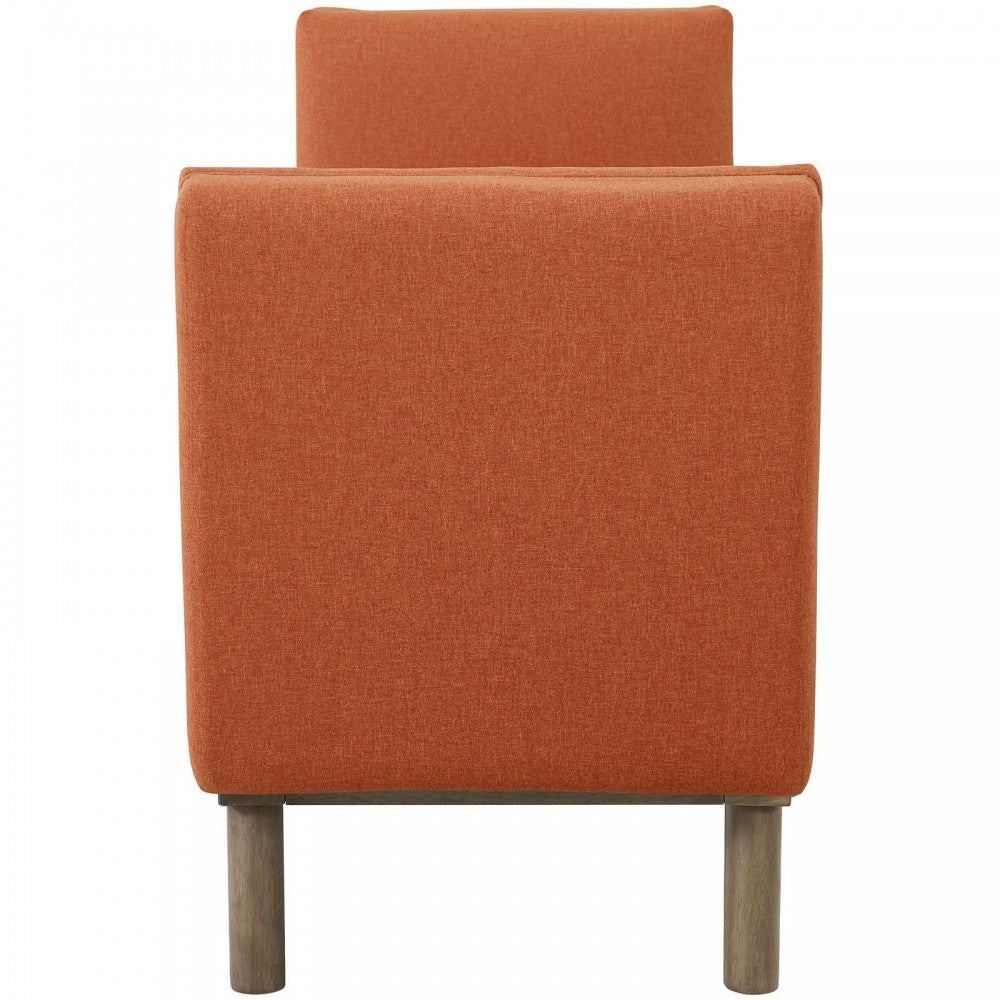 Haven Tufted Button Upholstered Fabric Accent Bench, Orange
