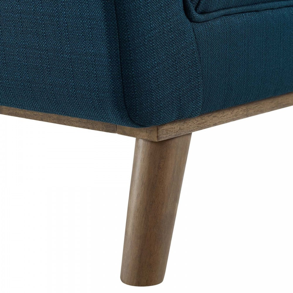 Haven Tufted Button Upholstered Fabric Accent Bench, Azure