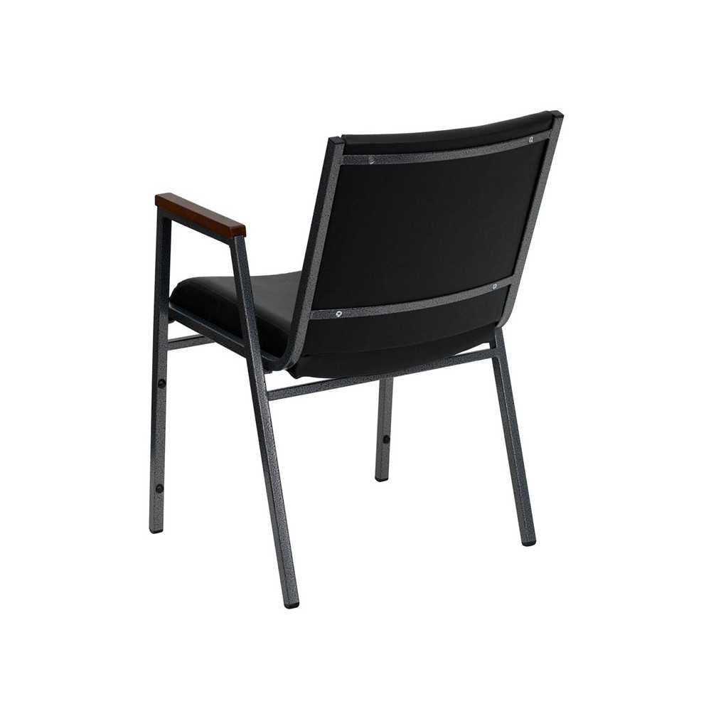Heavy Duty Black Vinyl Stack Chair with Arms