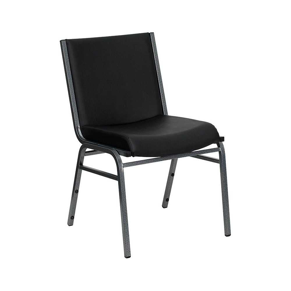 Heavy Duty Black Vinyl Stack Chair