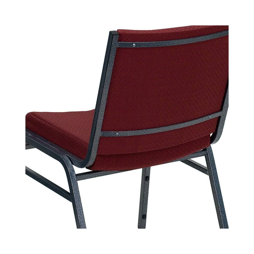 Heavy Duty Burgundy Patterned Fabric Stack Chair