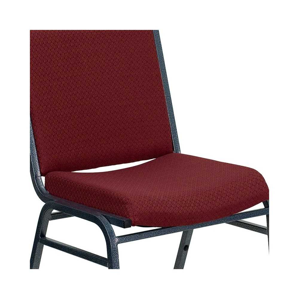 Heavy Duty Burgundy Patterned Fabric Stack Chair