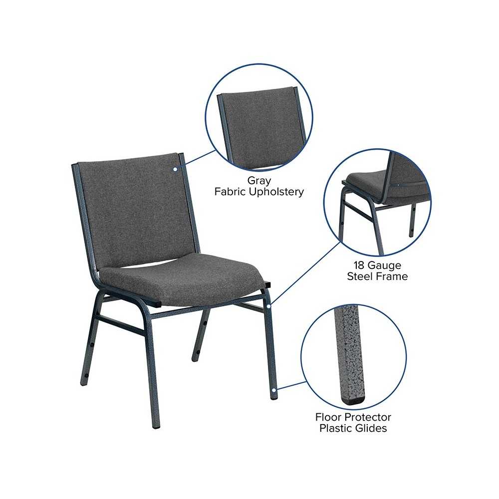 Heavy Duty Gray Fabric Stack Chair