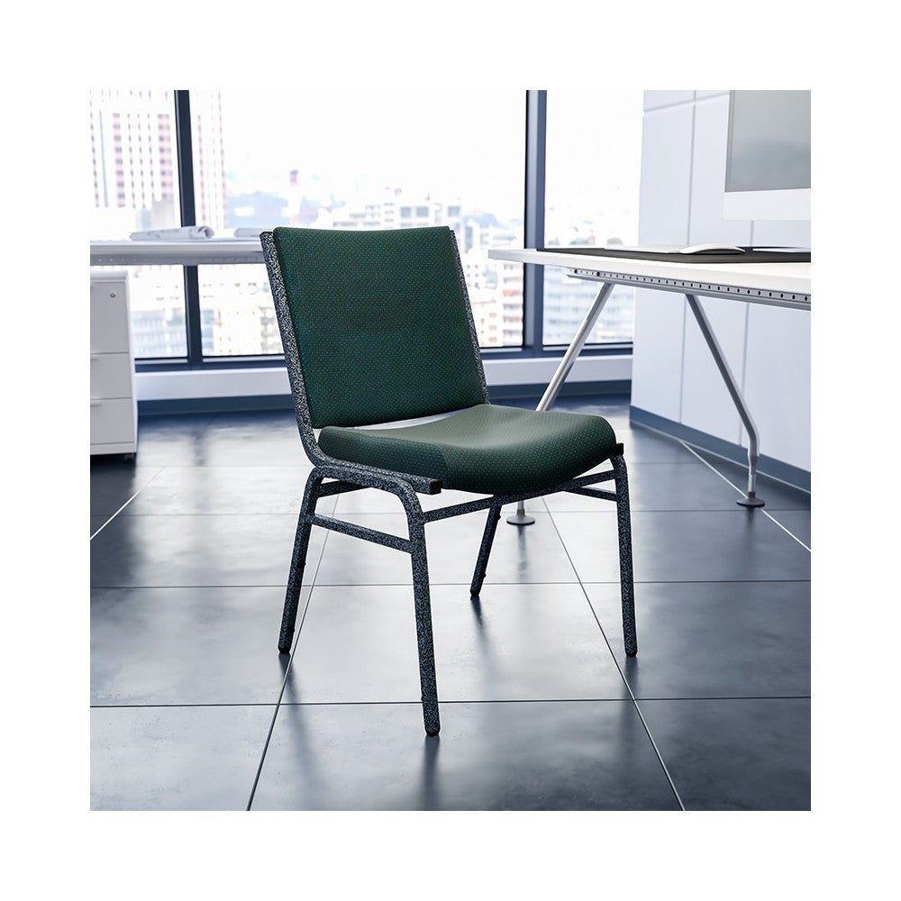 Heavy Duty Green Patterned Fabric Stack Chair