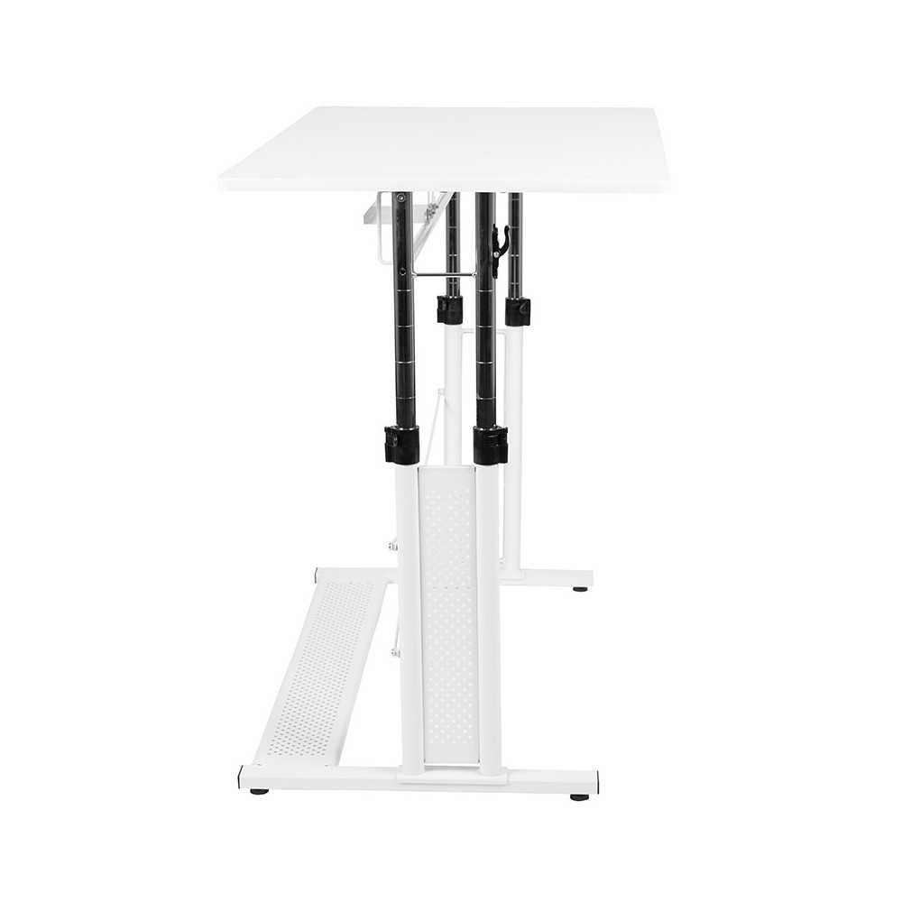 Height Adjustable (27.25-35.75"H) Sit to Stand Home Office Desk - White