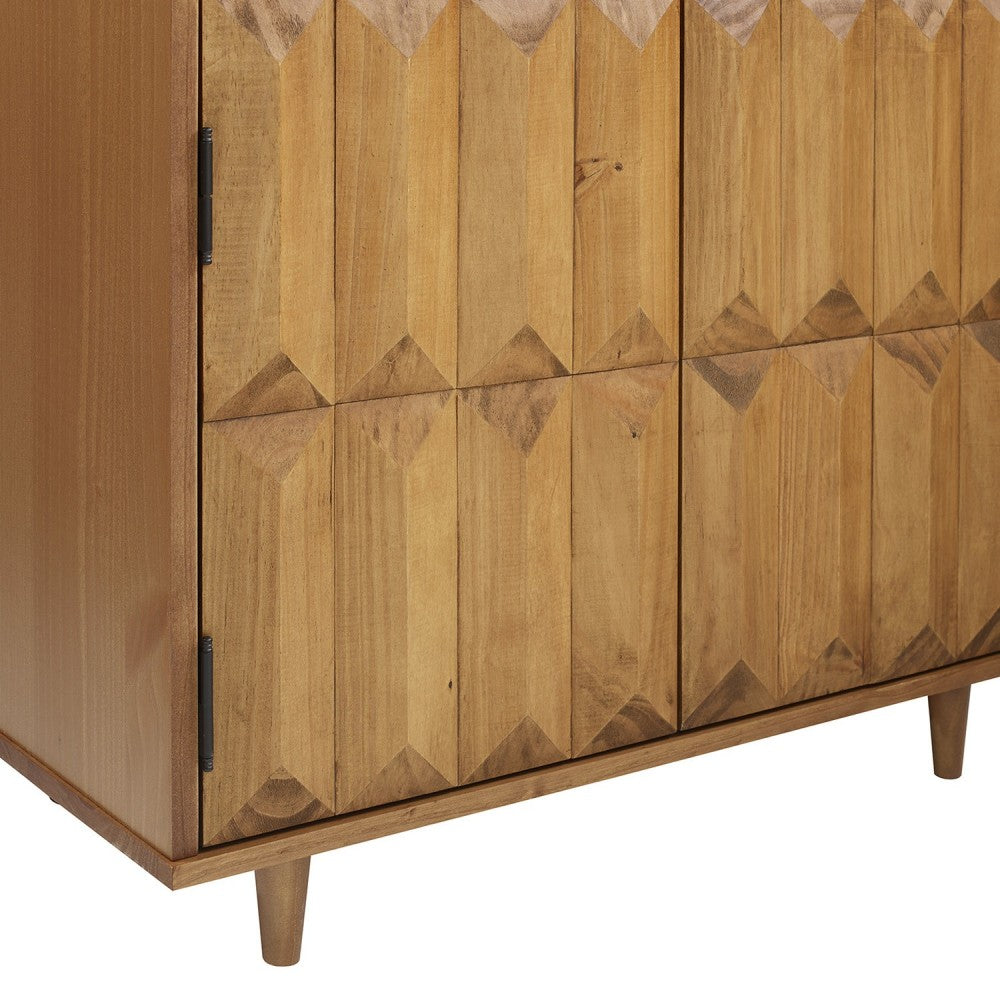 Henry 30" Solid Wood Detailed Door Accent Cabinet - Caramel