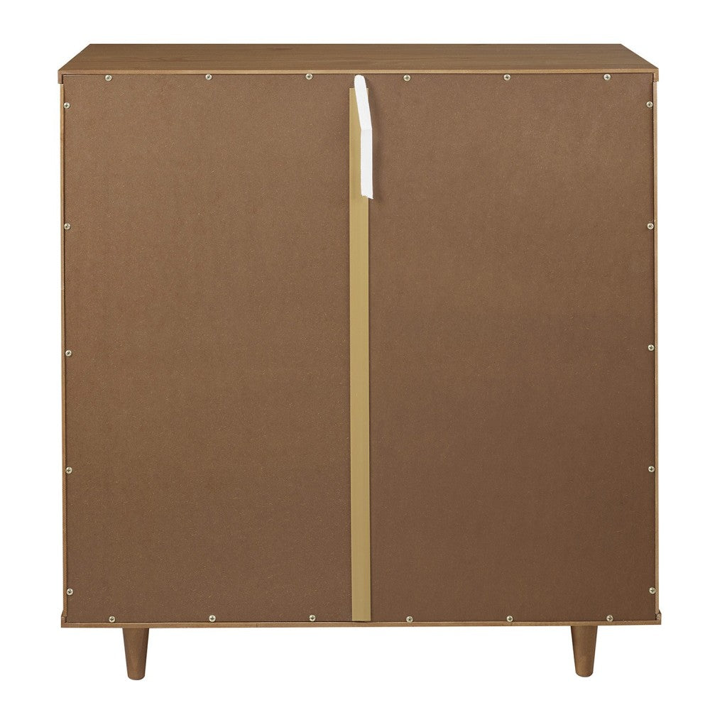 Henry 30" Solid Wood Detailed Door Accent Cabinet - Caramel