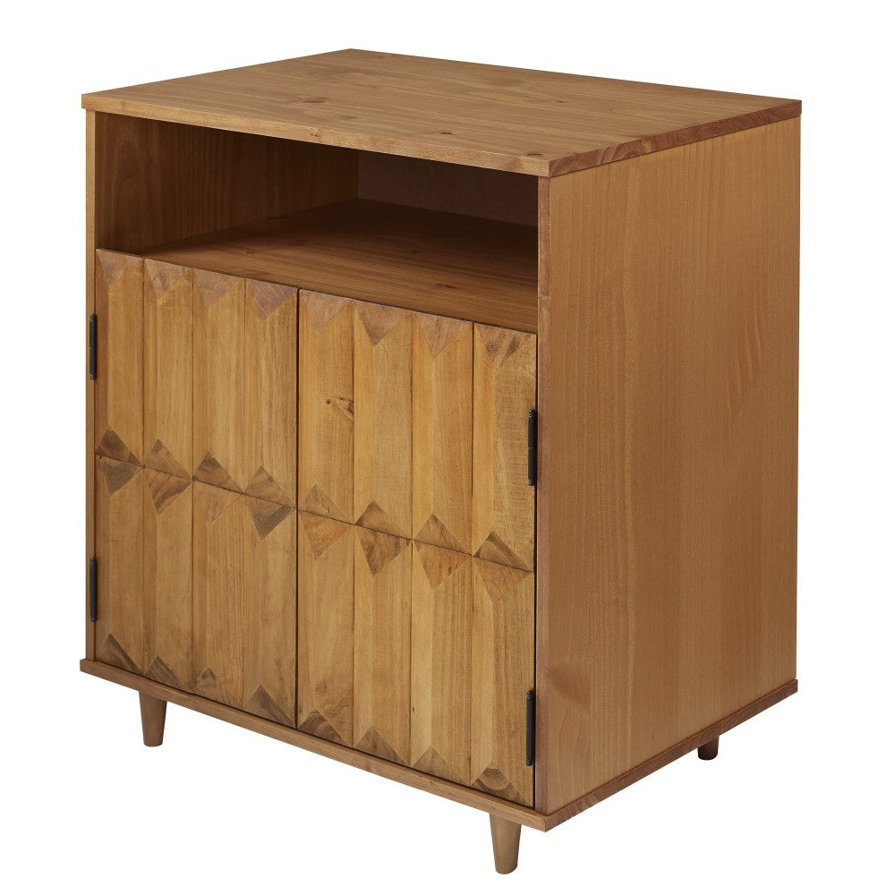 Henry 30" Solid Wood Detailed Door Accent Cabinet - Caramel