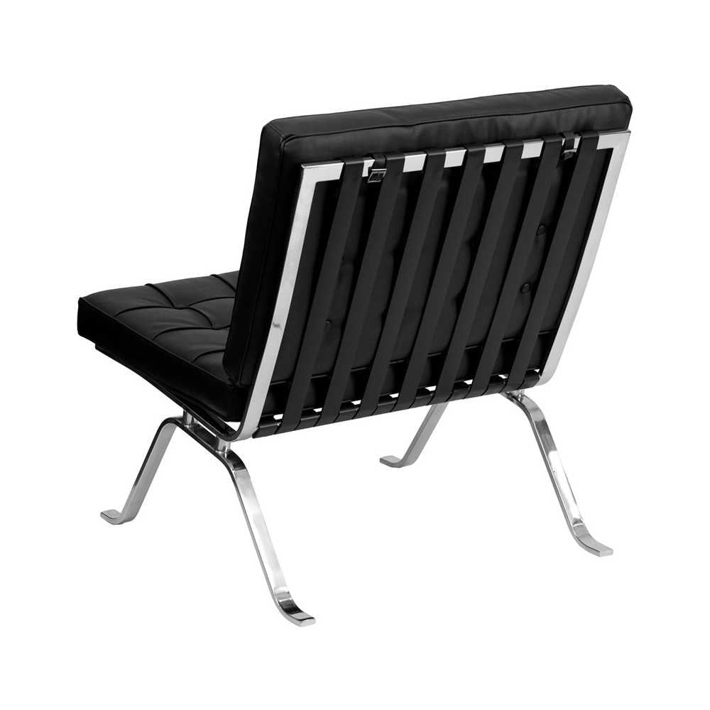 HERCULES Flash Series Black LeatherSoft Lounge Chair with Curved Legs