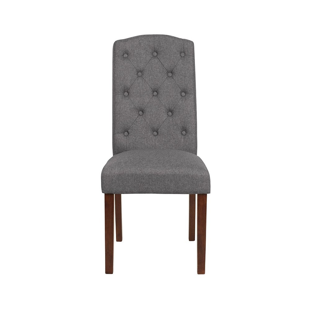 HERCULES Grove Park Series Gray Fabric Tufted Parsons Chair