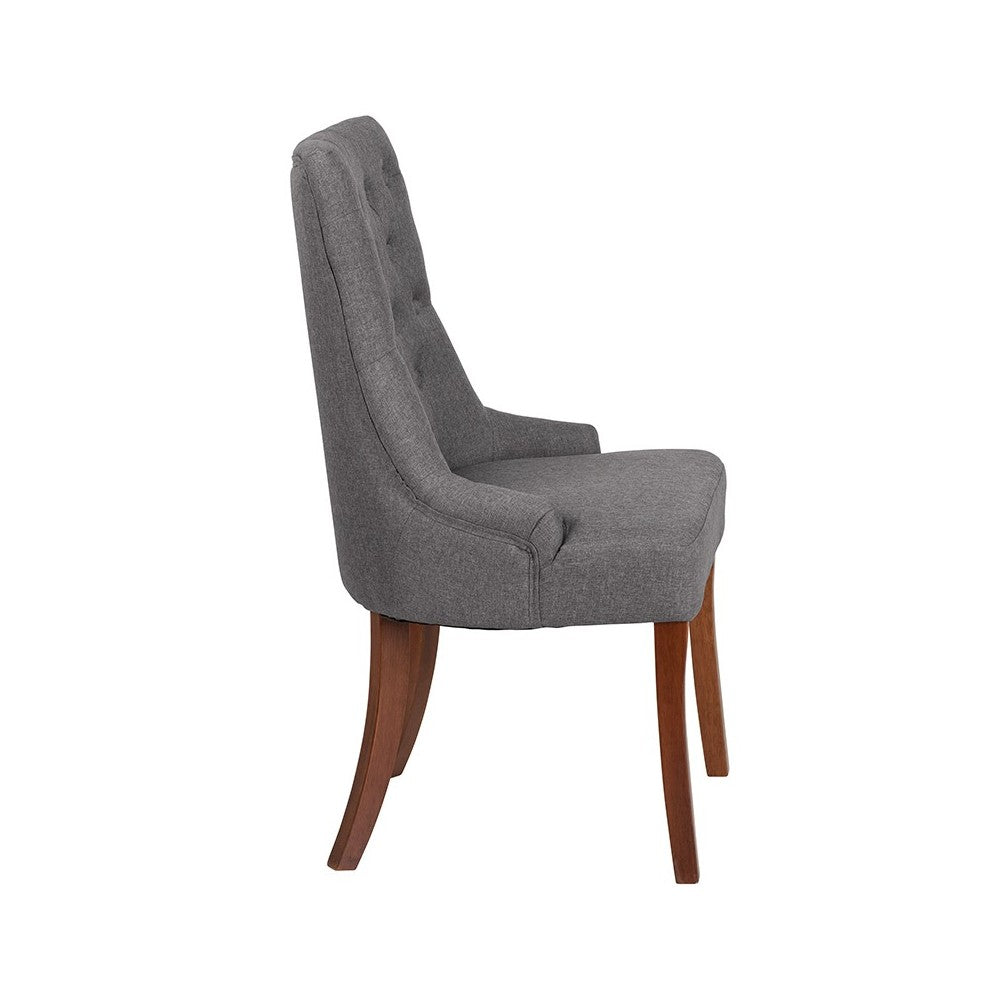 HERCULES Paddington Series Gray Fabric Tufted Chair
