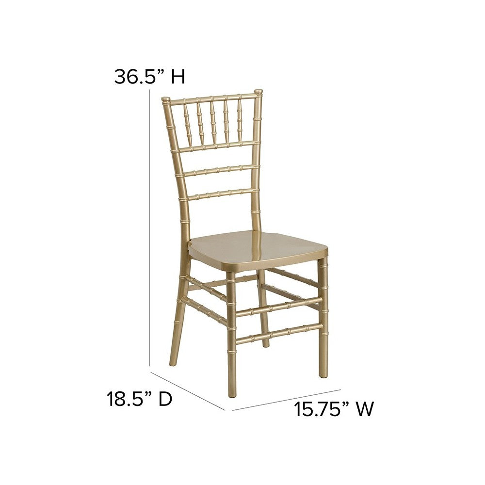 HERCULES PREMIUM Series Gold Resin Stacking Chiavari Chair