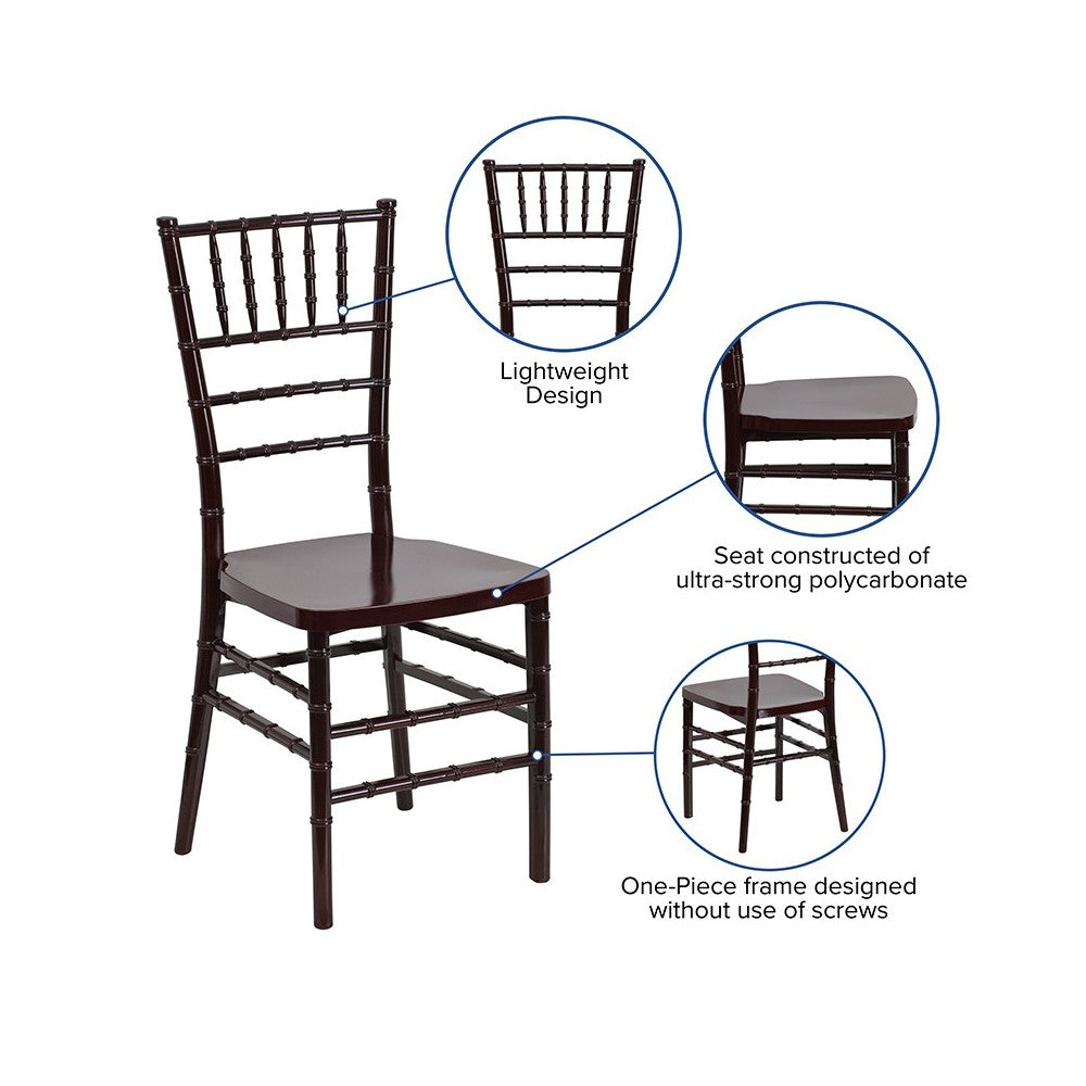 HERCULES PREMIUM Series Mahogany Resin Stacking Chiavari Chair