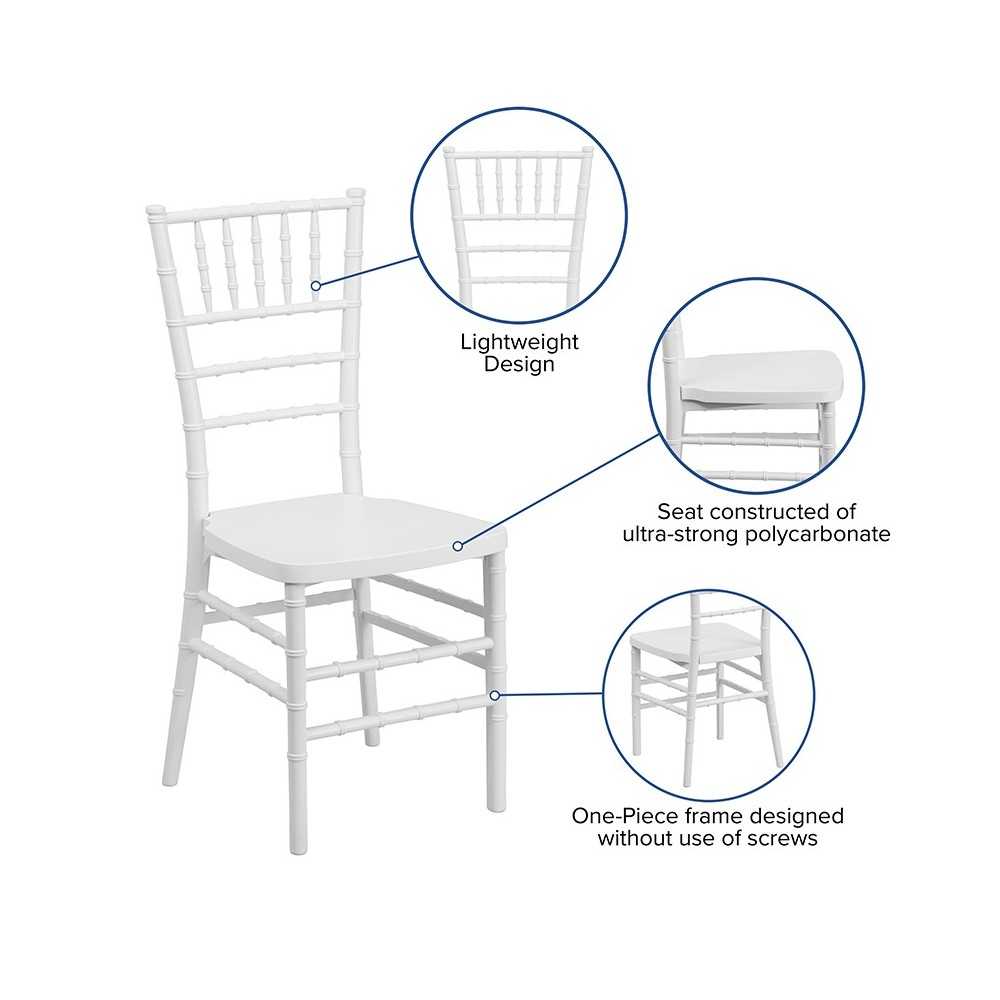 HERCULES PREMIUM Series White Resin Stacking Chiavari Chair