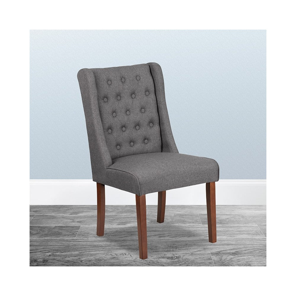 HERCULES Preston Series Gray Fabric Tufted Parsons Chair