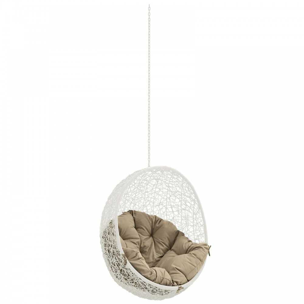 Hide Outdoor Patio Swing Chair Without Stand, White Mocha
