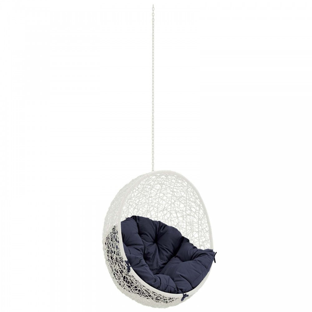 Hide Outdoor Patio Swing Chair Without Stand, White Navy
