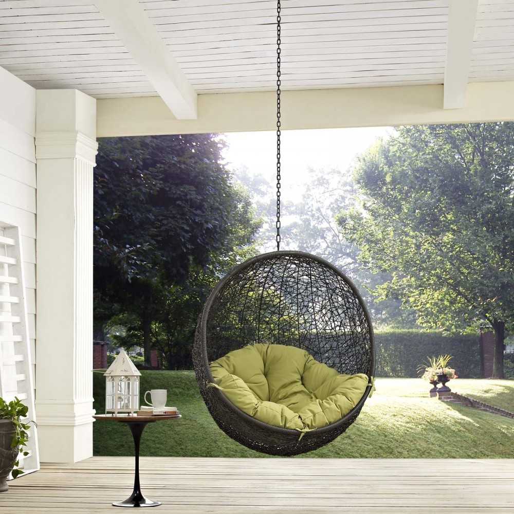 Hide Outdoor Patio Swing Chair Without Stand, Gray Peridot