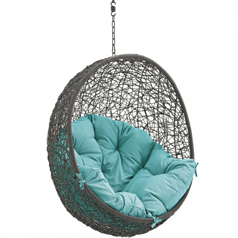Hide Outdoor Patio Swing Chair Without Stand, Gray Turquoise