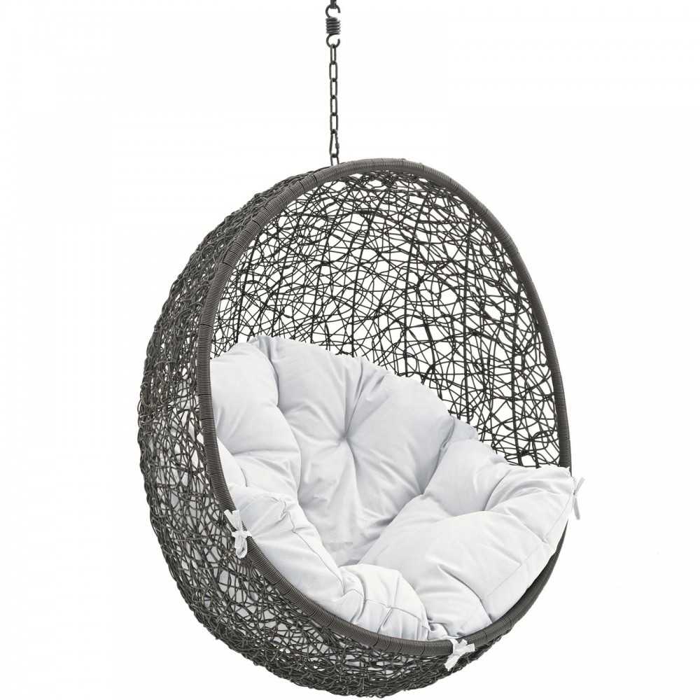 Hide Outdoor Patio Swing Chair Without Stand, Gray White