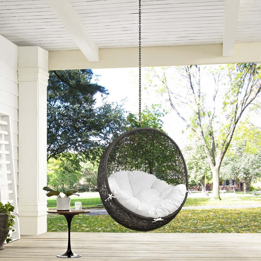 Hide Outdoor Patio Swing Chair Without Stand, Gray White