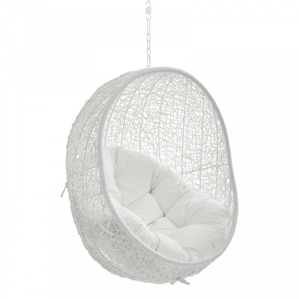Hide Sunbrella Fabric Swing Outdoor Patio Lounge Chair Without Stand, White White